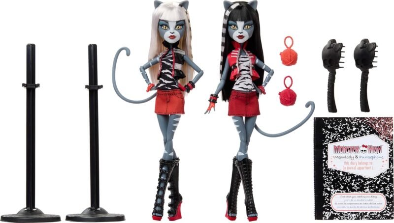 (PRÉ-VENDA) 2-Pack Meowlody and Purrsephone Boo-riginal Creeproduction G1 – Monster High - Imagem 6